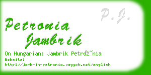petronia jambrik business card